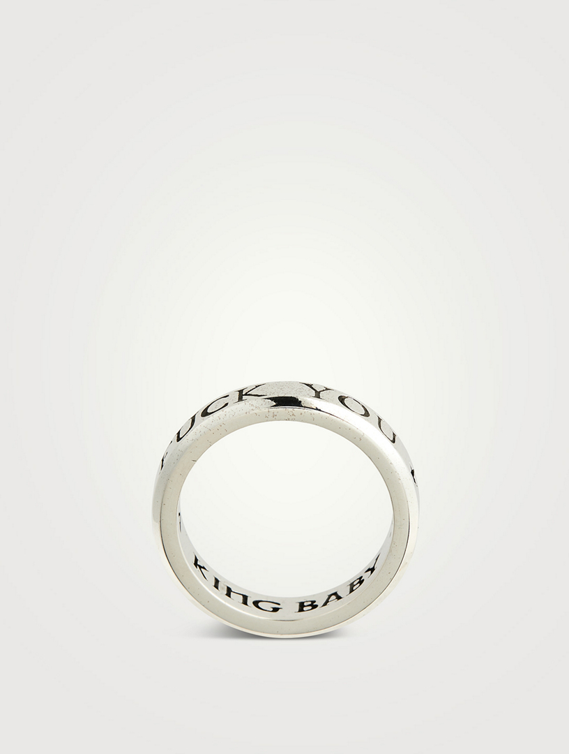 KING BABY Silver Stackable F You Ring | Holt Renfrew