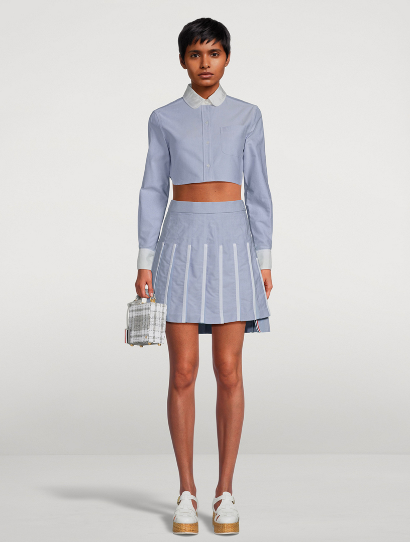Cropped Cotton And Silk Oxford Shirt