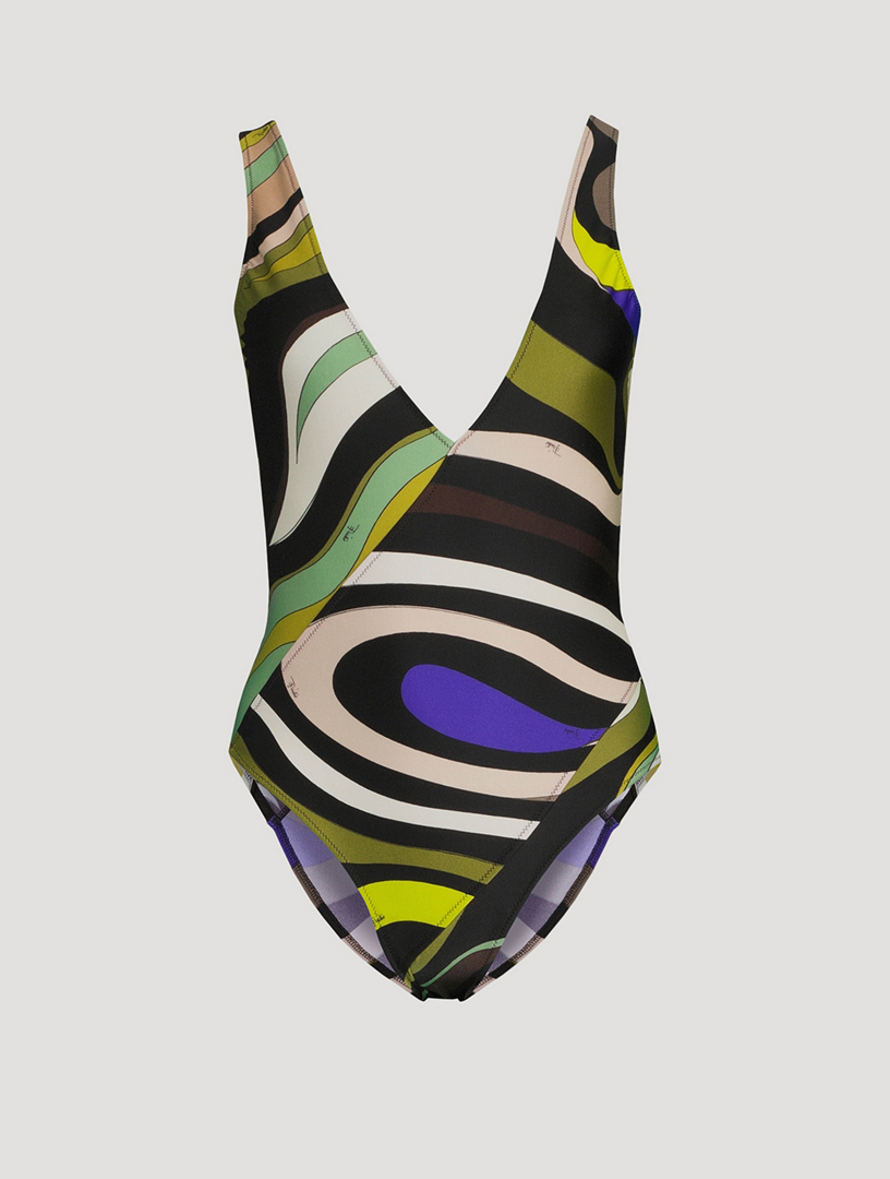 Fiamme V-Neck One-Piece Swimsuit