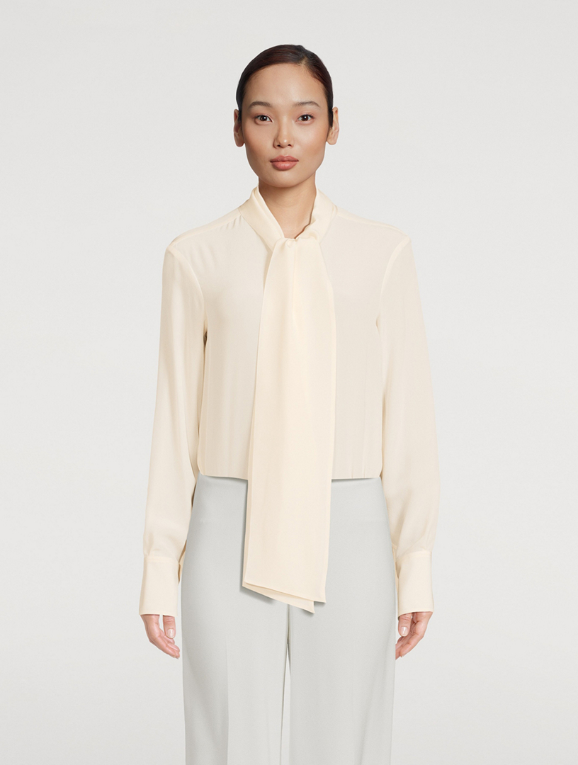 STELLA MCCARTNEY Crêpe De Chine Pussybow Blouse | Holt Renfrew