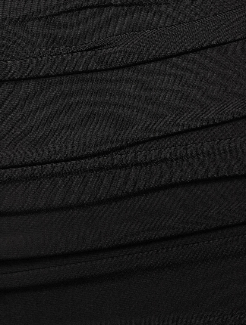 Ruched Jersey One-Shoulder Midi Dress