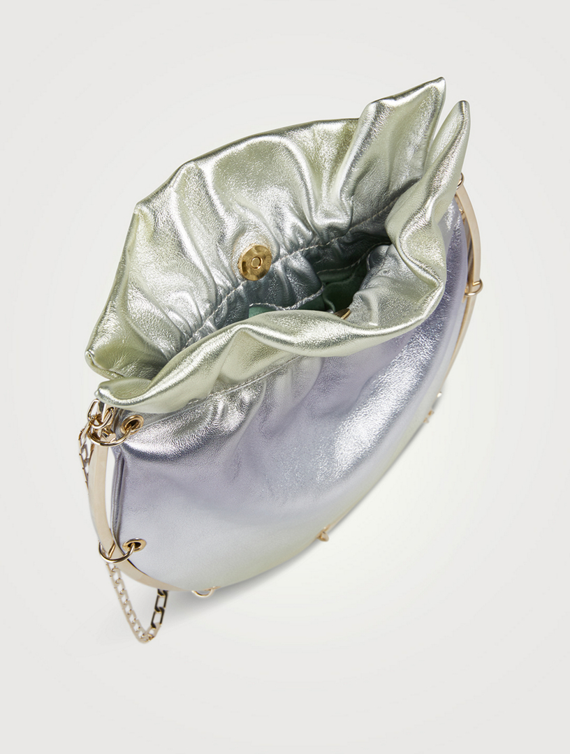 Soho Chain Metallic Leather Pouch