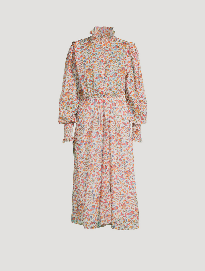 ISABEL MARANT ÉTOILE Galoa Cotton Midi Dress In Floral Print | Holt Renfrew