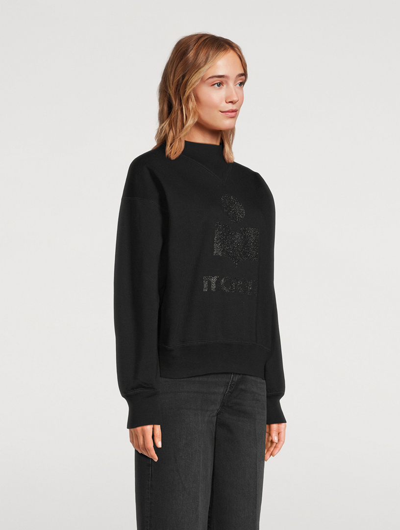 ISABEL MARANT ÉTOILE Moby Glitter Logo Sweatshirt | Holt Renfrew