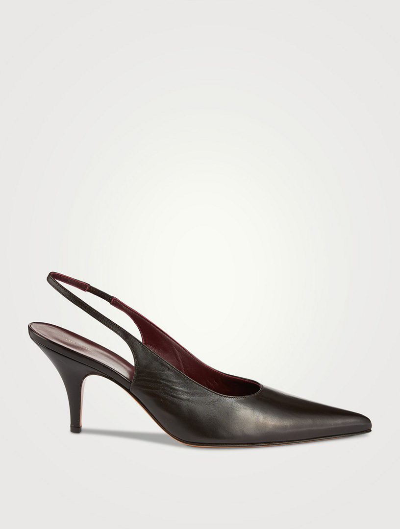 Escarpins-sandales en cuir