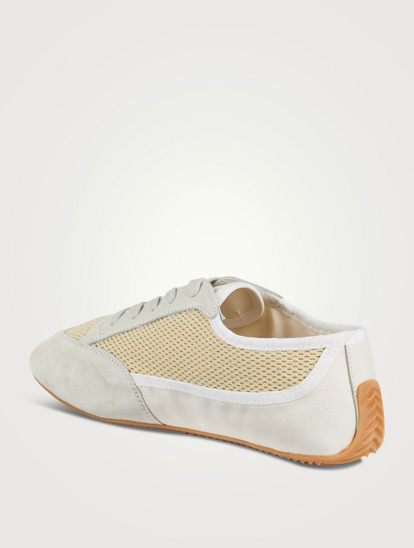 【THE ROW】Bonnie mesh &スエードローカットスニーカー The Row Bonnie Suede Mesh Sneakers In White | ModeSens