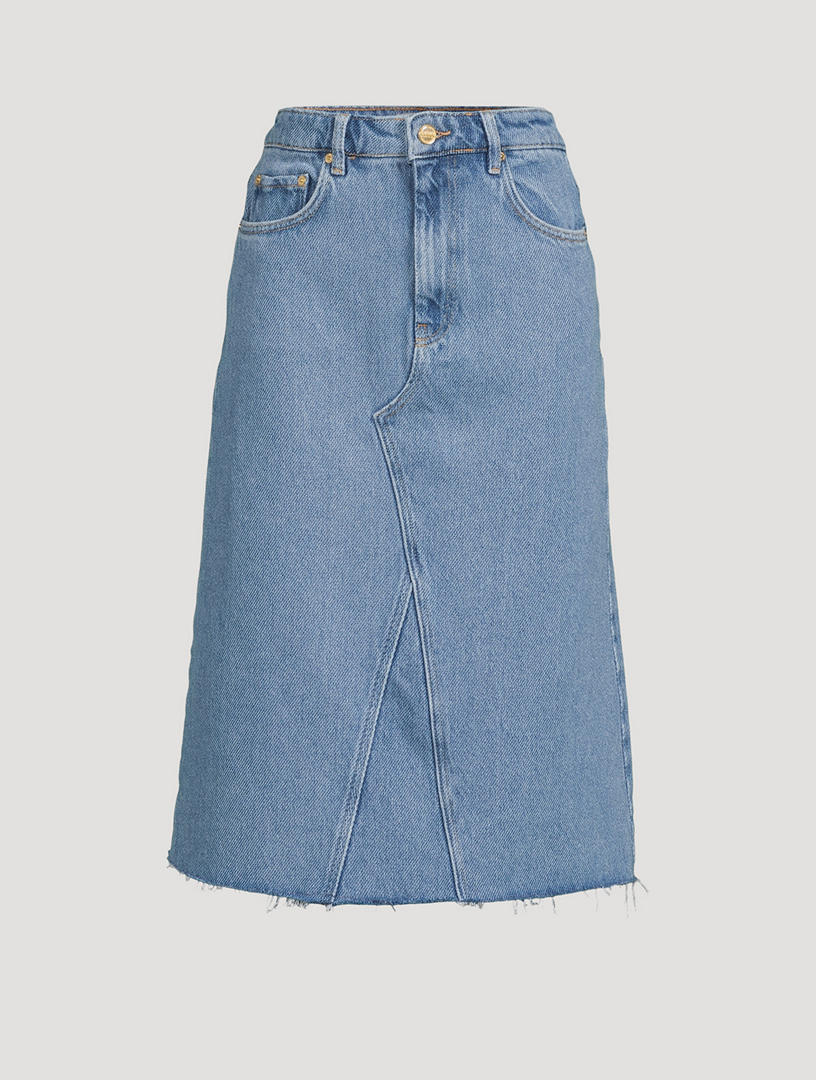 Ganni denim midi skirt best sale