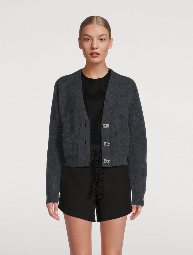 GANNI Alpaca And Wool V-Neck Cardigan | Holt Renfrew