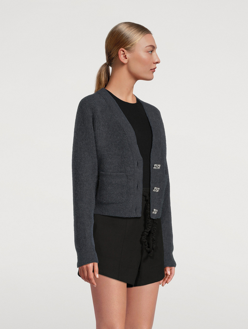 GANNI Alpaca And Wool V-Neck Cardigan | Holt Renfrew