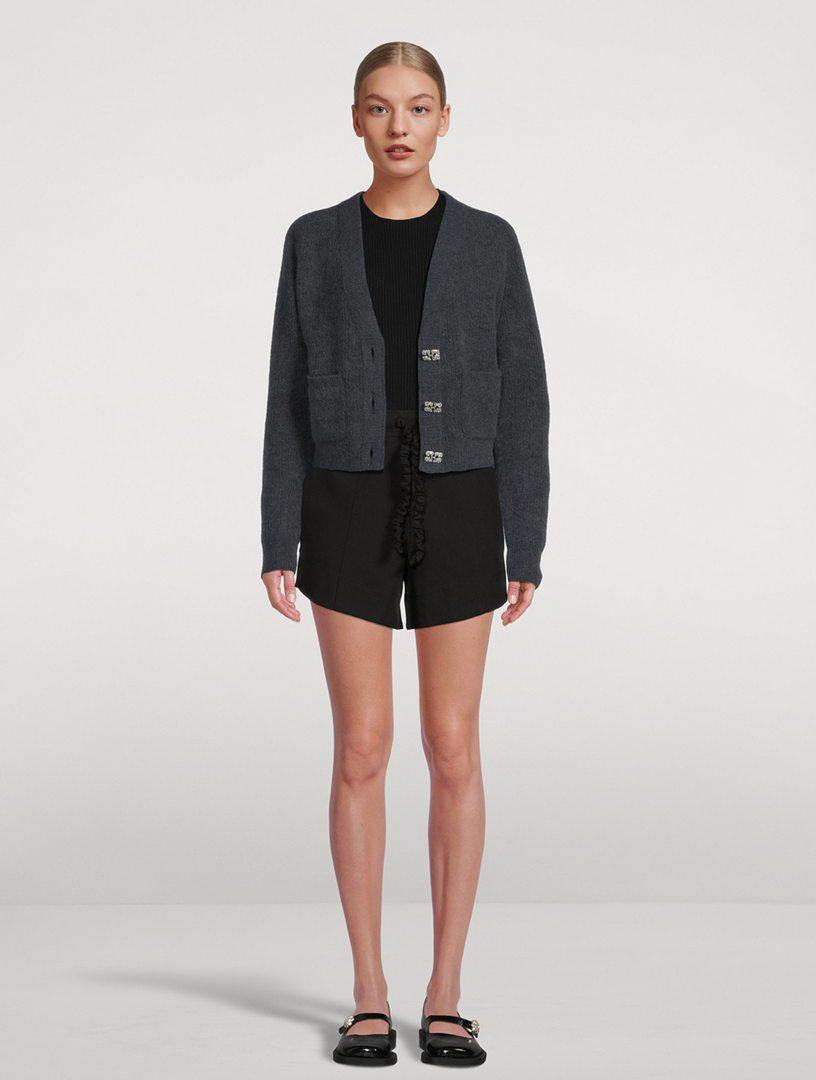 GANNI Alpaca And Wool V-Neck Cardigan | Holt Renfrew