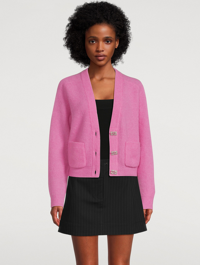 GANNI Alpaca And Wool V-Neck Cardigan | Holt Renfrew