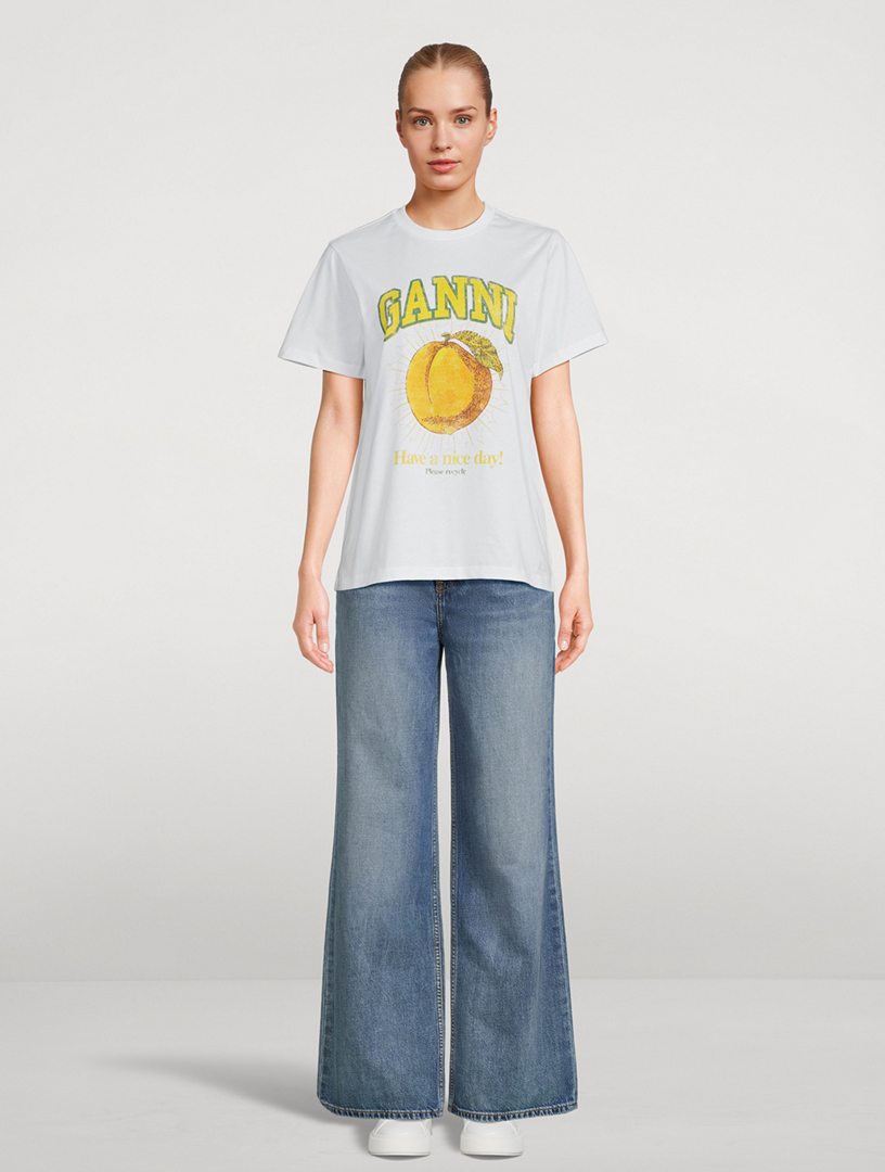 Ganni Peach T-Shirt - White