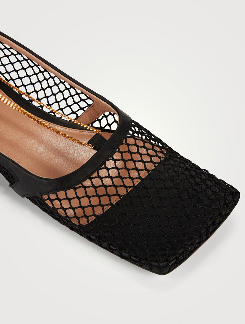 【ボッテガヴェネタ・BOTTEGA VENETA】BALLET FLATS BOTTEGA VENETA Stretch Mesh And Leather Ballet Flats With