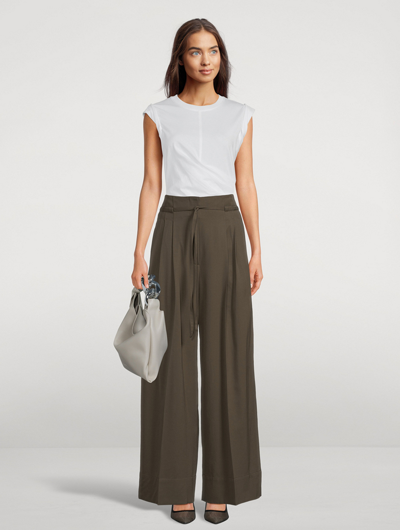 Wide-Leg Wool Trousers