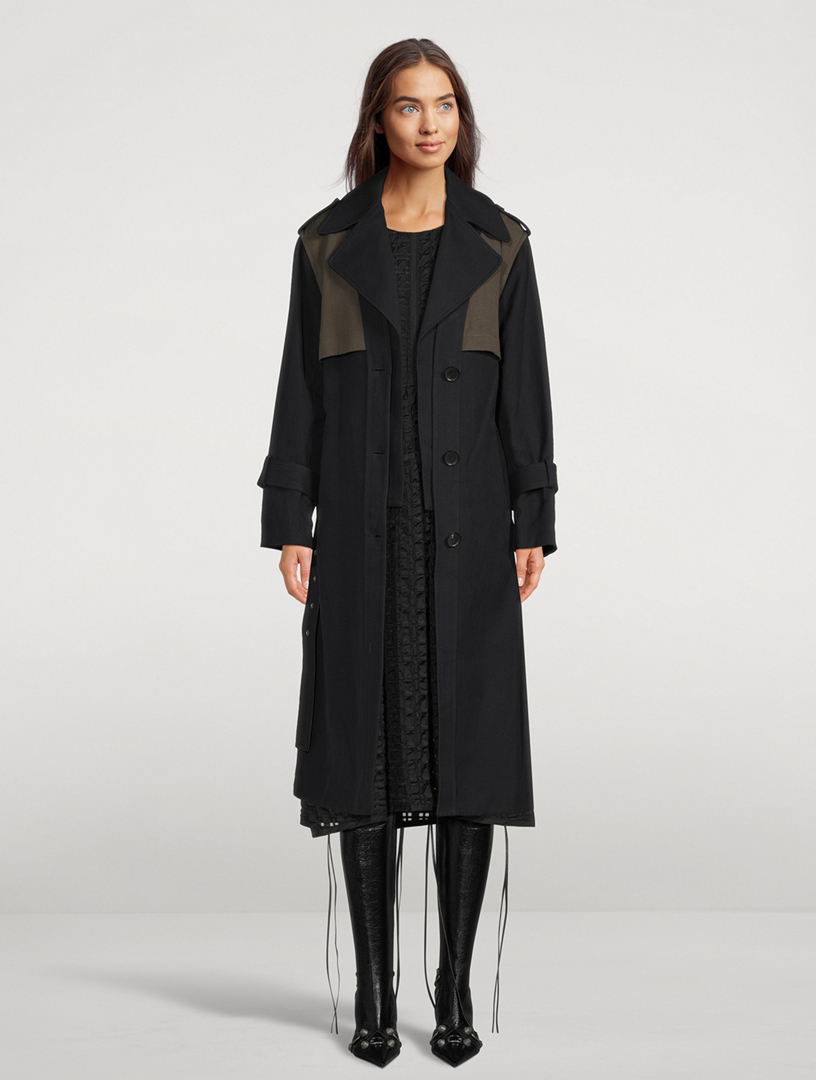 Double-Faced Cotton Linen Trench Coat