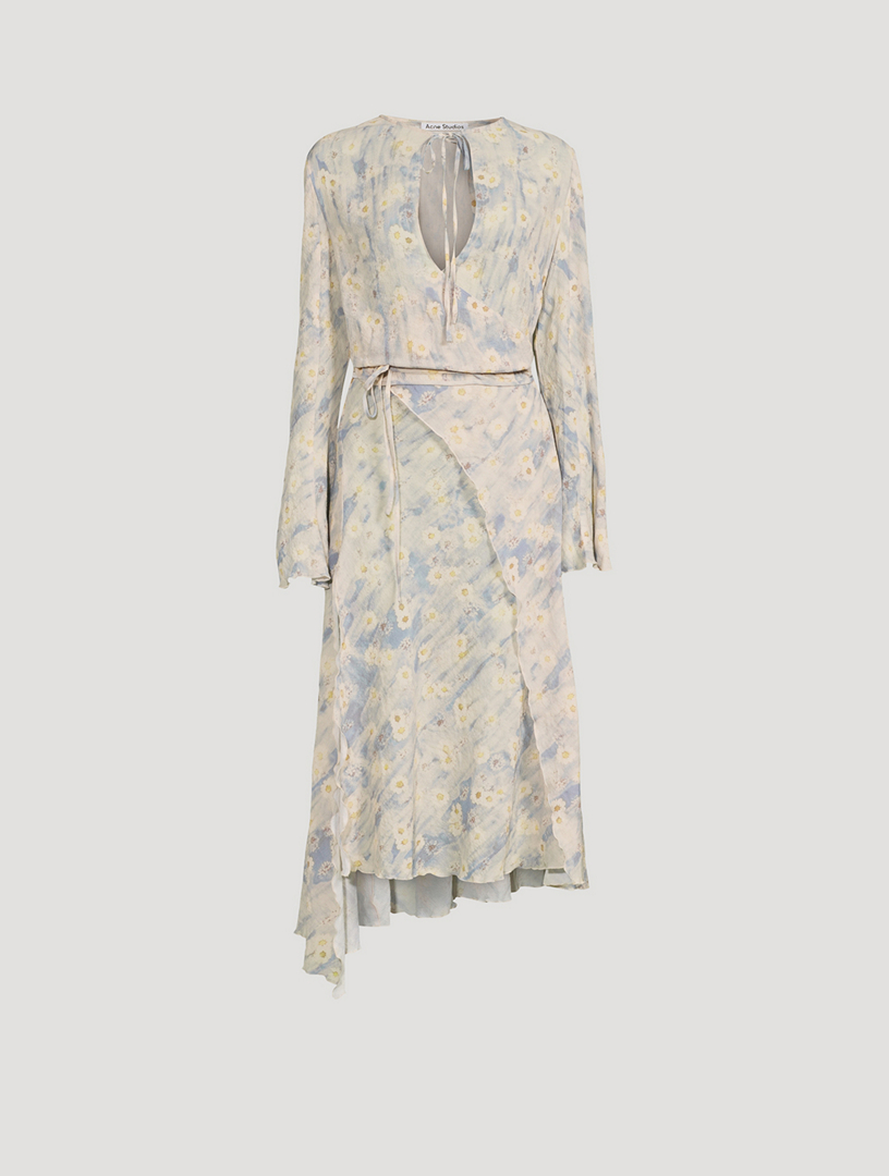 ACNE STUDIOS Wrap Dress In Floral Print | Holt Renfrew