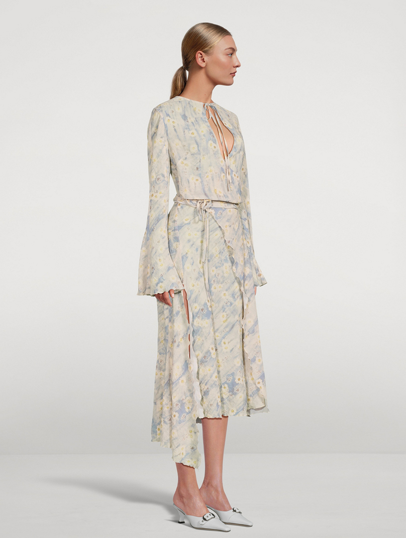 ACNE STUDIOS Wrap Dress In Floral Print | Holt Renfrew