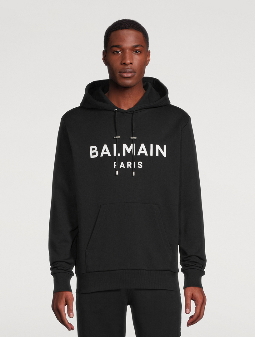 Retro monogram logo cotton hoodie - Balmain - Men