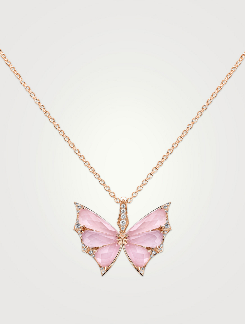 STEPHEN WEBSTER Small Fly By Night 18K Rose Gold Crystal Haze