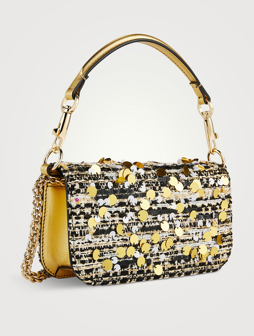 VALENTINO GARAVANI: Locò bag with sequins - Nude