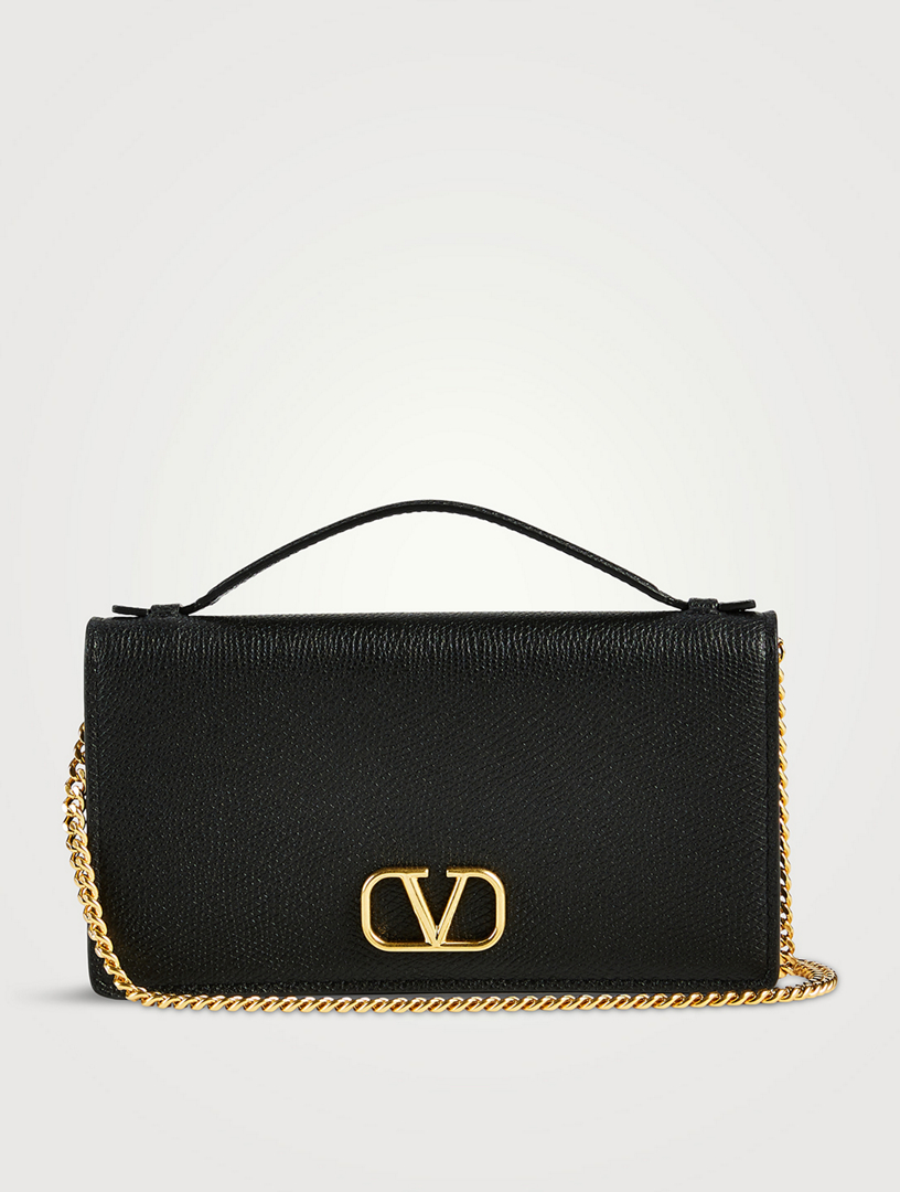 Vlogo leather crossbody bag Valentino Garavani Black in Leather