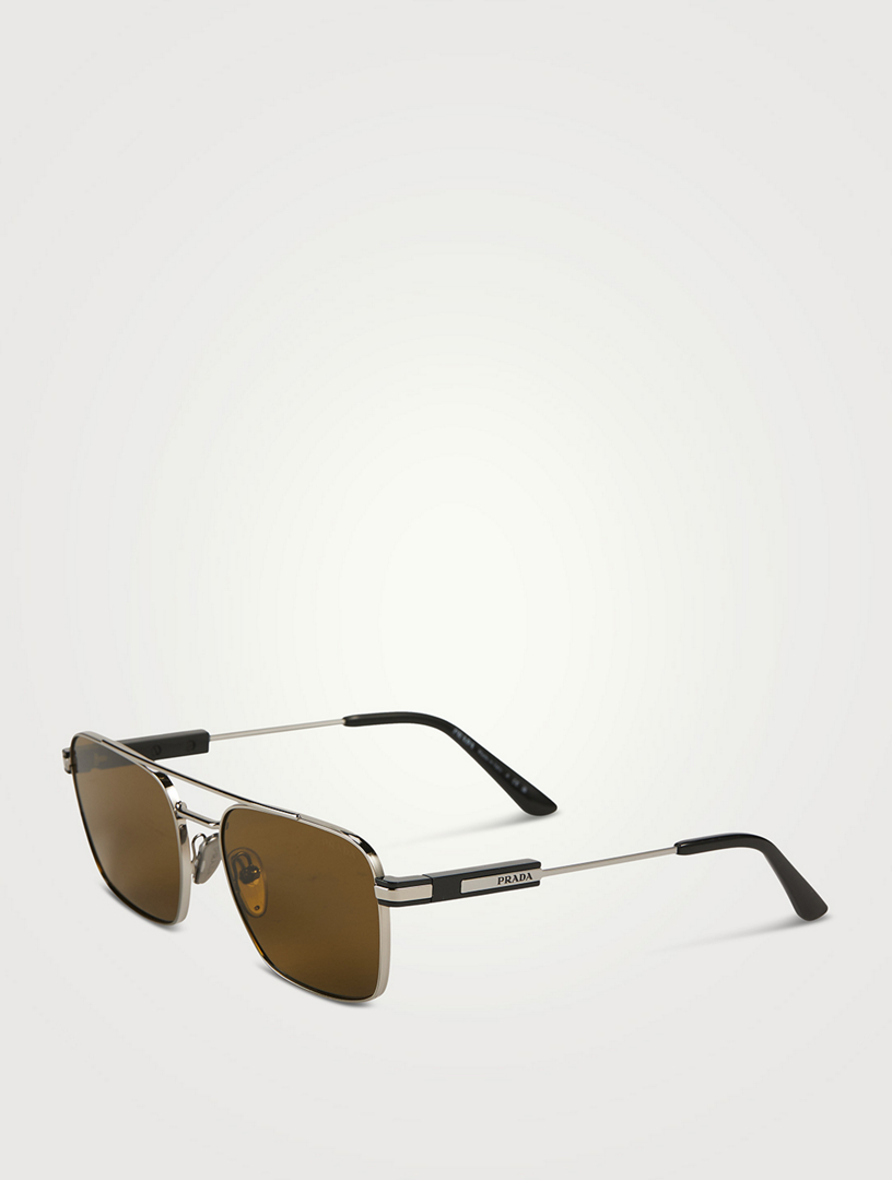 Prada shield sunglasses store with triangle logo