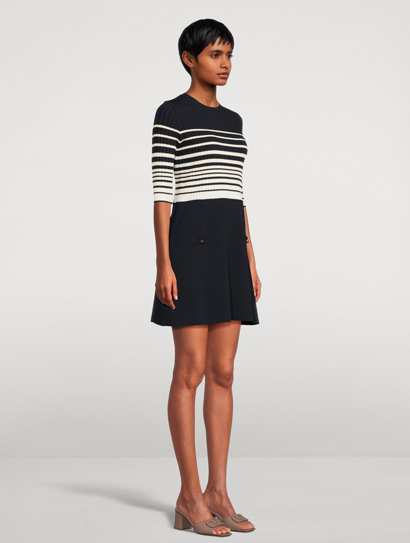 Striped A-Line Mini Dress