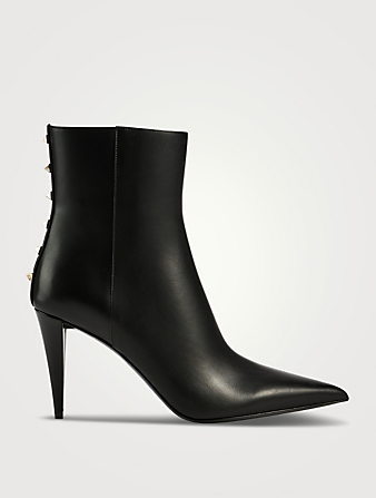 Rockstud Leather Ankle Boots