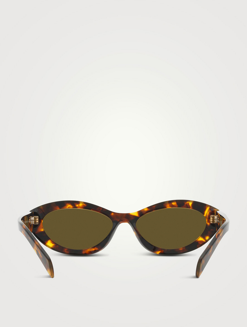 PRADA Oval Cat Eye Sunglasses  Brown