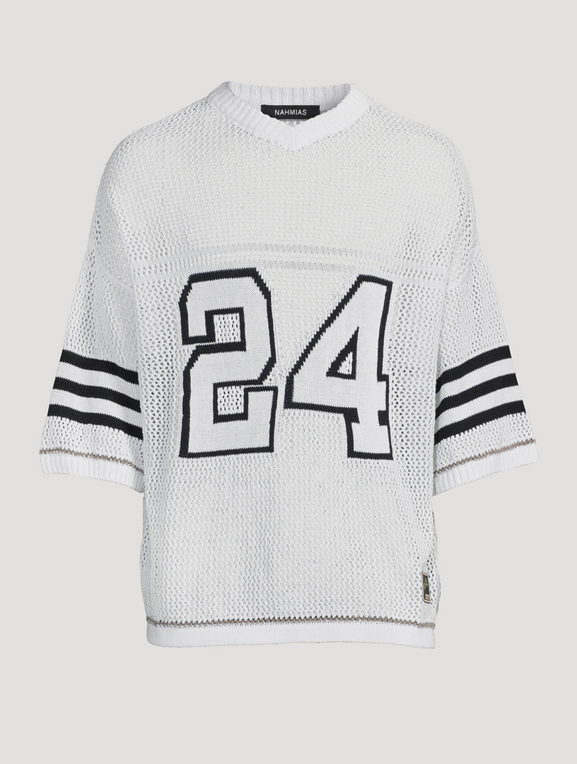 NAHMIAS Football Linen And Cotton Knit Shirt