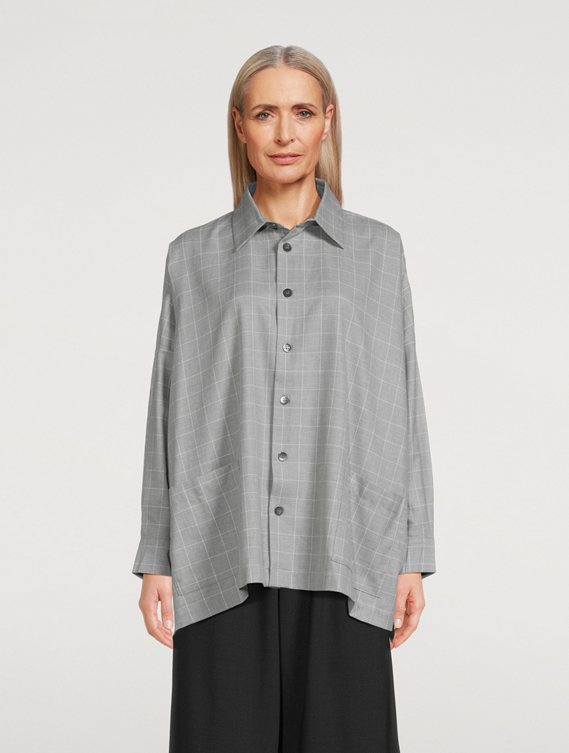 Oversized Step-Hem Cotton Shirt