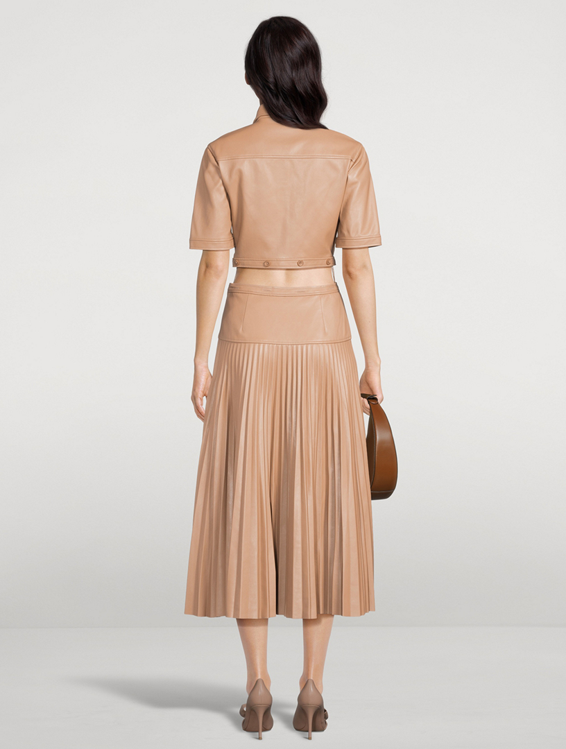 Maritza Vegan Leather Shirt Dress