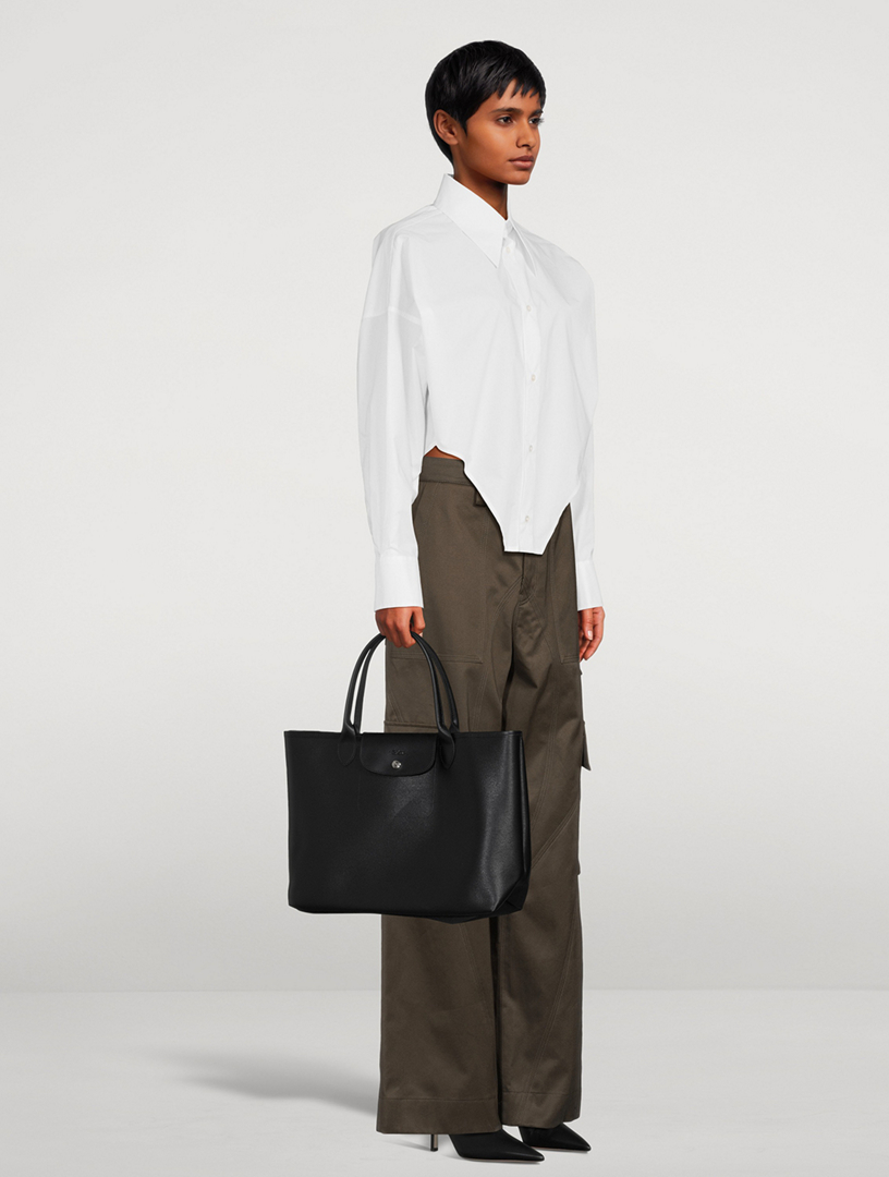 Le pliage leather discount top handle bag