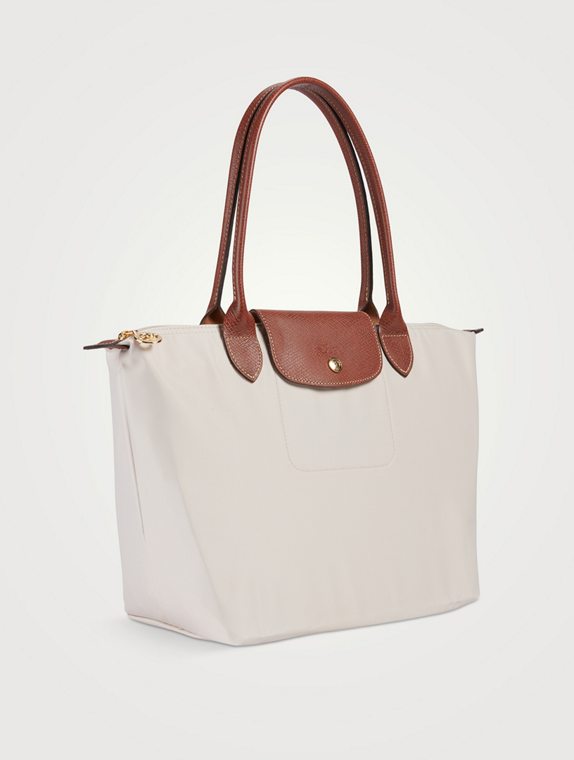 Brown and outlet white bag