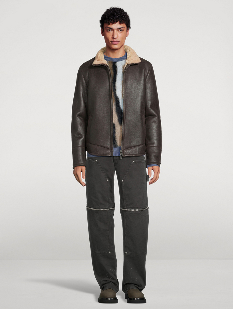 HISO Van Sheepskin Shearling Moto Jacket | Holt Renfrew