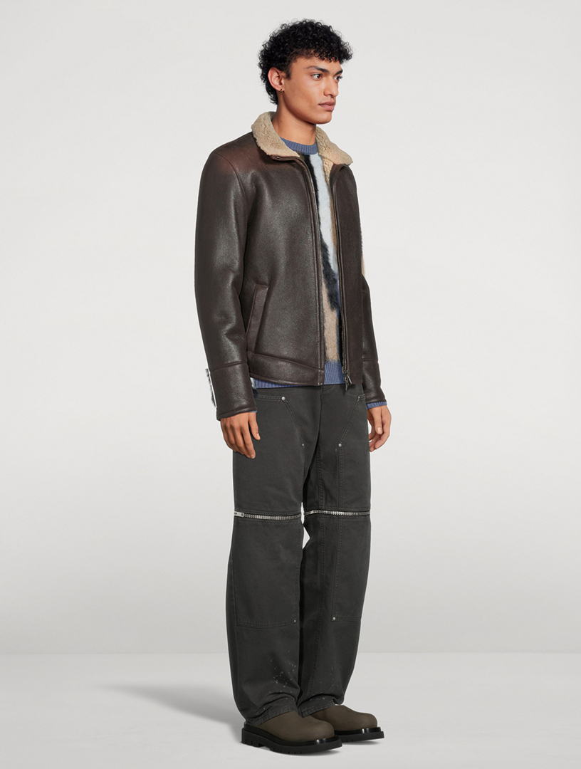 HISO Van Sheepskin Shearling Moto Jacket | Holt Renfrew