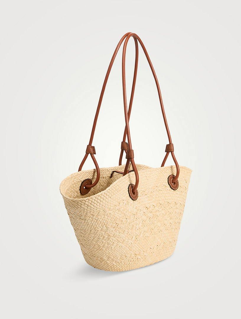 Shop LOEWE LOEWE x Paula's Ibiza Medium Raffia Logo Tote Bag