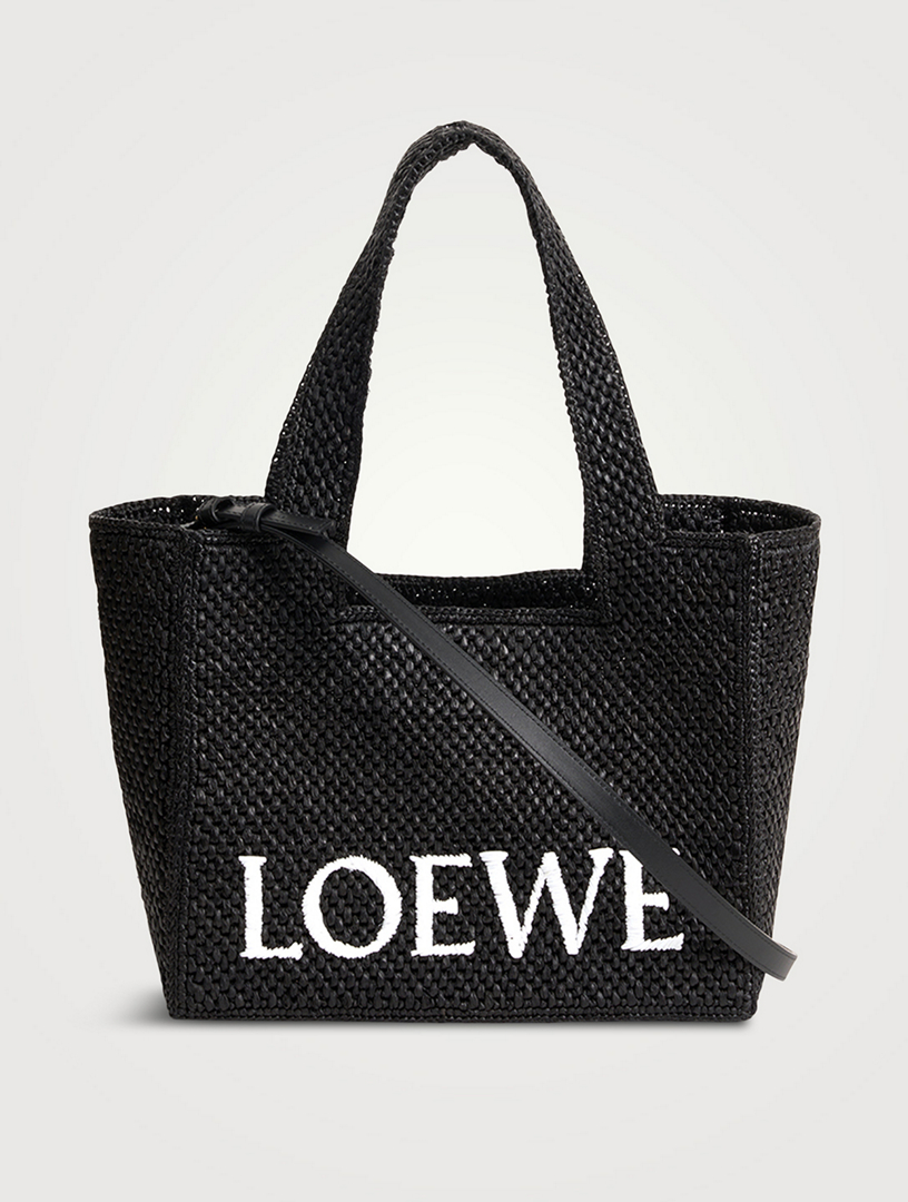 Shop LOEWE LOEWE x Paula's Ibiza Medium Raffia Logo Tote Bag