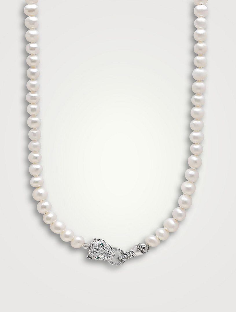 Pearl Necklace with Silver Cross – Nialaya