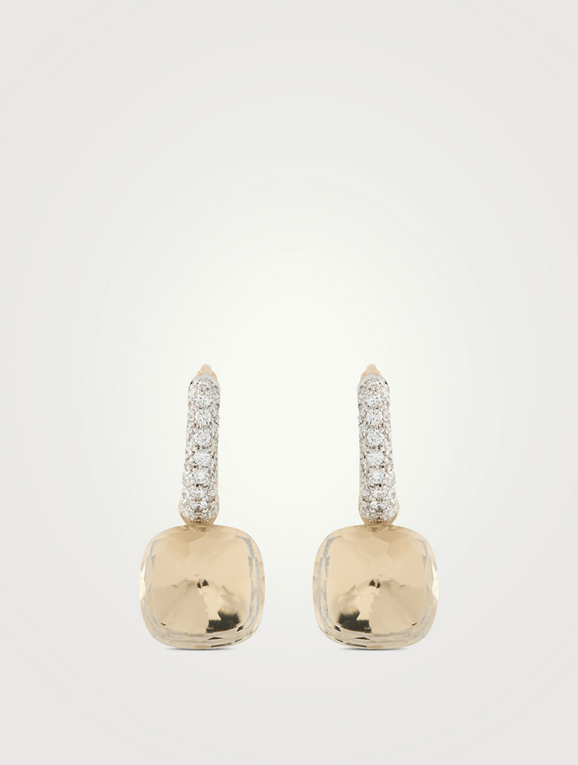 Nudo Earrings With White Topaz And Diamonds