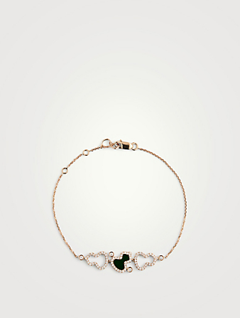 Wulu 18K Rose Gold Bracelet With Jade And Diamonds