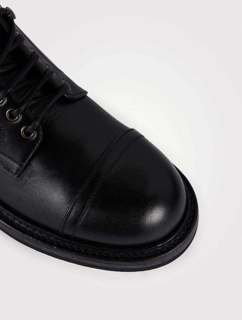 DOLCE & GABBANA Leather Laced Ankle Boots | Holt Renfrew display picture 1