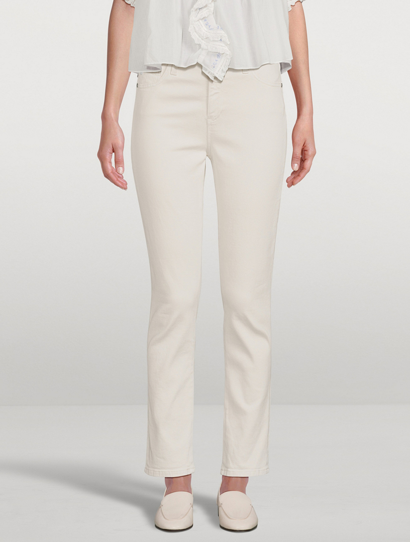 Mari High-Rise Slim Straight Cropped Jeans