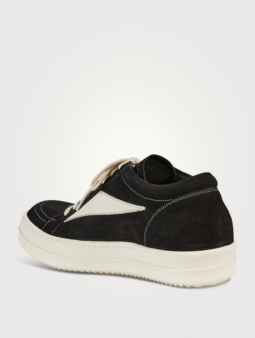 RICK OWENS Luxor Vintage Velour Suede And Leather Sneakers | Holt