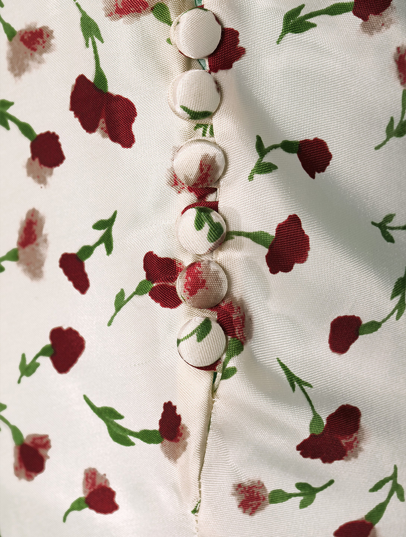 The Milo Satin Midi Dress Floral Print