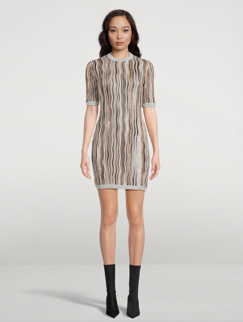 Sequin Lurex Knit Mini Dress
