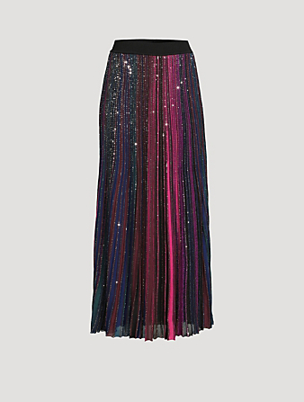 Rainbow Sequin Pleated Skirt