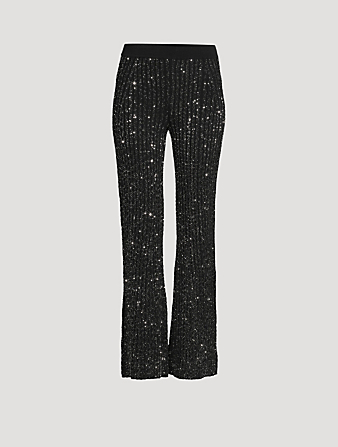 Sequin Knit Flare Trousers