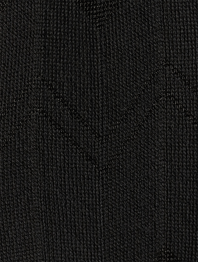 Wool-Blend Chevron Flare Pants