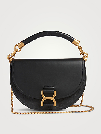 Marcie Chain Leather Saddle Bag